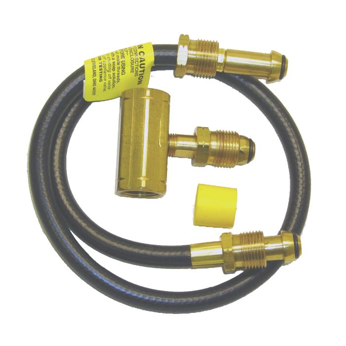 2 Tank Hook Up Kit (30in (2x) POL Hose x POL Adapter Tee) Clamshell